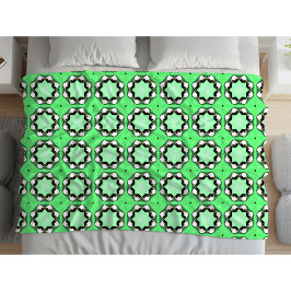 Groen geometrisch mandala patroon fleece deken