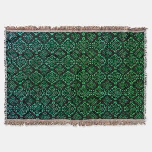 Groen geometrisch patroon / Indiase print  Deken