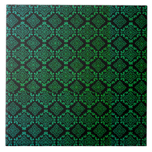 Groen geometrisch patroon / Indiase print Tegeltje