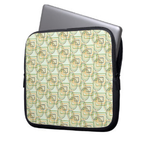 Groen geometrisch patroon laptop sleeve