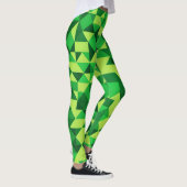 Groen geometrisch patroon St Patrick's Day Leggings (Rechts)