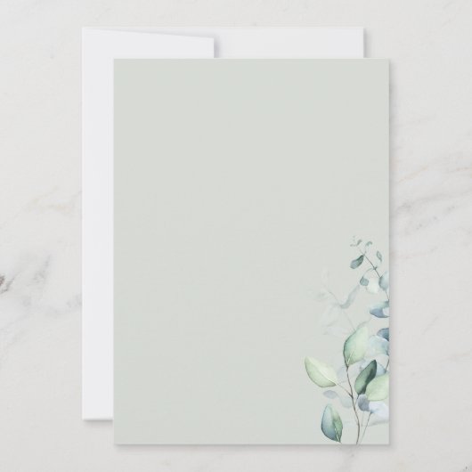 groen geometrisch script zomer bruiloft kaart (Achterkant)