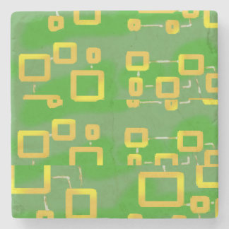 Groen geometrisch stenen Onderzetter