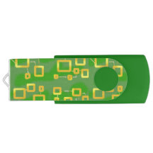 Groen geometrisch USB-draaibaar flashstation