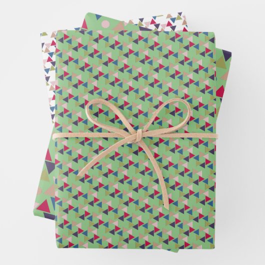 Groen geometrisch verpakkingspapier inpakpapier vel (In situ)