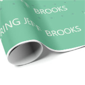 Groen gepersonaliseerd cadeaupapier (Rol Hoek)