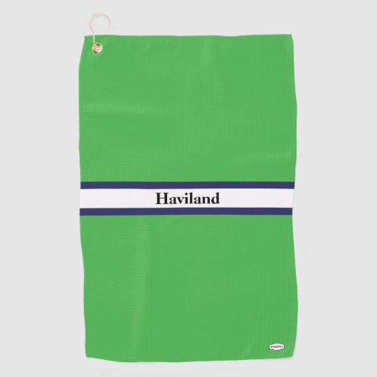 Groen gepersonaliseerd Golfhanddoek HAMbWG (Voorkant)