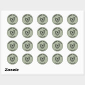 Groen Gepersonaliseerd Handgemaakt met Liefde Ronde Sticker (Vel)