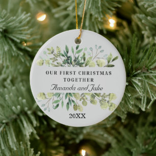 Groen Gepersonaliseerd Koppels Ornament