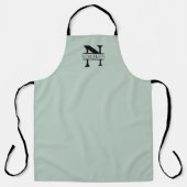 Groen gepersonaliseerd Monogram Apron Schort (Voorkant)