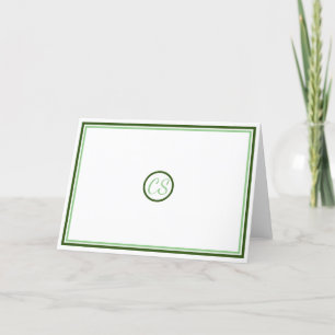 Groen gepersonaliseerd monogram Note Kaart