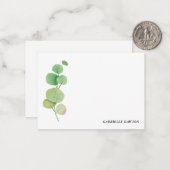 Groen gepersonaliseerde notitiekaarten notitiekaartje (Voorkant / Achterkant in situ)