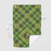 Groen geplakt Grote Aangepaste Monogram Kerstmis Golfhanddoek (Insitu)