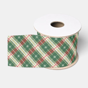 Groen geplakt met wit, goud en rood grosgrain lint