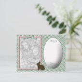 Groen geplakt Pasen Foto Template Feestdagenkaart (Staand voorkant)