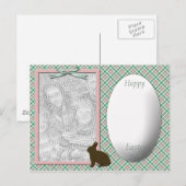 Groen geplakt Pasen Foto Template Feestdagenkaart (Voorkant / Achterkant)