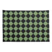 Groen geruit diamantpatroon kussensloop (Achterkant-Rechts)