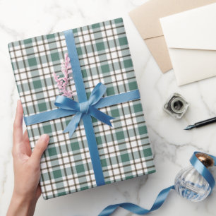 groen geruit licht tartan patroon cadeaupapier