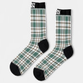 groen geruit licht tartan patroon sokken (Links)