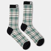 groen geruit licht tartan patroon sokken (Rechts)