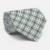 groen geruit licht tartan patroon stropdas (Opgerold)