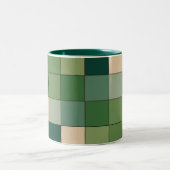 Groen geruit tweekleurige koffiemok (Center)