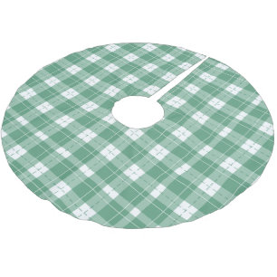 Groen geruite kerstboom basis Hoesje omhoog. Rok