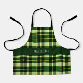 Groen geruite Mesh Brits geometrisch patroon Schort (Voorkant)