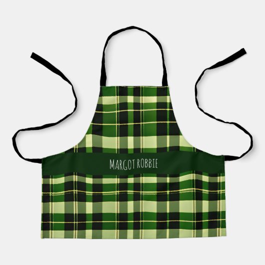 Groen geruite Mesh Brits geometrisch patroon Schort (Voorkant)