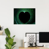 Groen gespikkeld hart poster (Thuiskantoor)