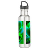 Groen gestileerde Corolla gebogen bloemblaadjes Waterfles (Achterkant)