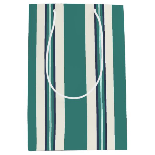 Groen gestreept medium cadeauzakje