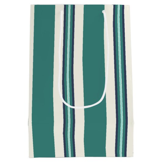 Groen gestreept medium cadeauzakje (Achterkant)