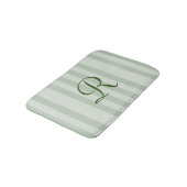 Groen gestreepte monogram pluche badmat (Gekanteld)