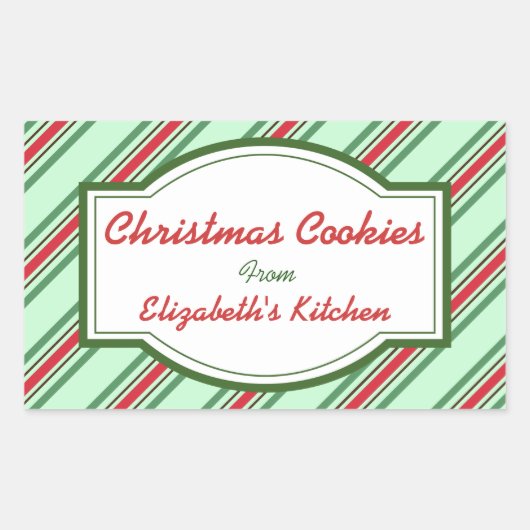 Groen Gestreepte Stickers van de Kerstmiskeuken (Voorkant)