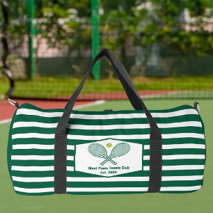 Groen Gestreepte Tennis Aangepaste Country Club Plunjezak