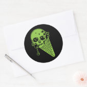 Groen gif Ice Cone Classic Round Sticker (Envelop)