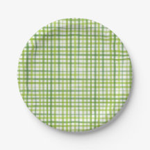 Groen Gingham Papieren Bord | Gingham Zomerfeestje