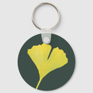 Groen gingko Leaf Natuur Lover Botanisch Patroon Sleutelhanger
