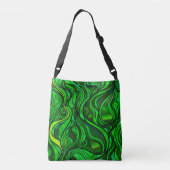 Groen Glas in lood Abstract Crossbody Tas (Achterkant)