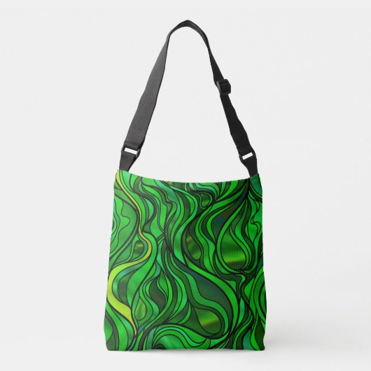 Groen Glas in lood Abstract Crossbody Tas (Voorkant)
