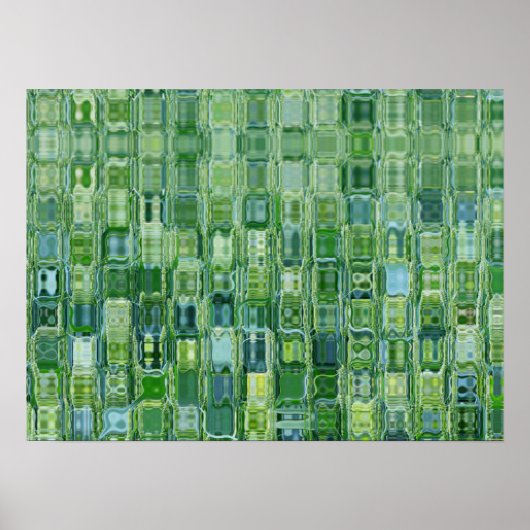 Groen glasblokken Abstract Poster (Voorkant)