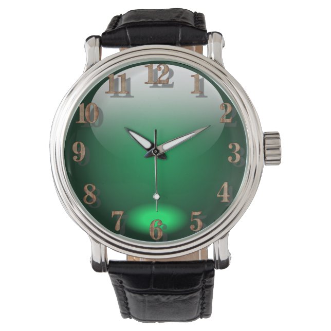Groen glasontwerp horloge (Voorkant)