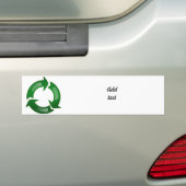 Groen Glassy Recyclen Symbool Bumpersticker (Op auto)