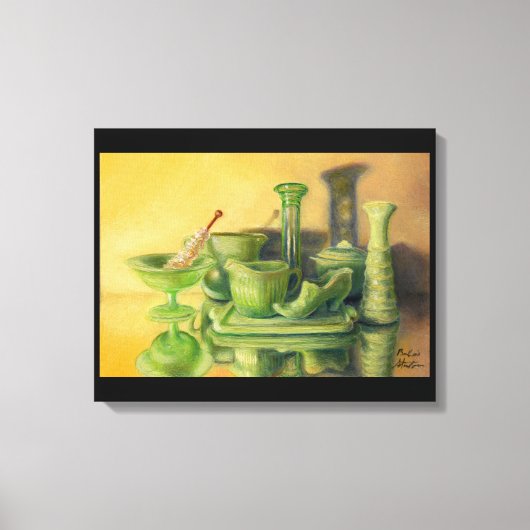 "Groen glaswerk" Canvas Afdruk (Voorkant)