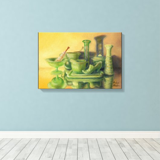 "Groen glaswerk" Canvas Afdruk (Insitu (Houten vloer))