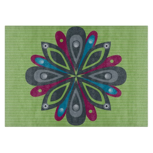 Groen glazen snijvlak snijplank (Voorkant)