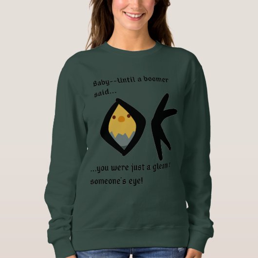 Groen 'Gleam in Eye' Basis Sweatshirt Boomeranged (Voorkant)