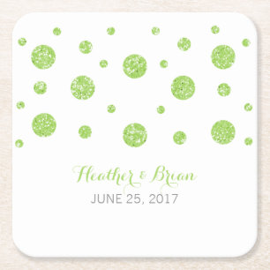 Groen glitter Confetti Paper Onderzetters