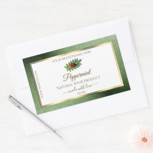 Groen Glitter Gold en wit etiket op product Ladybu